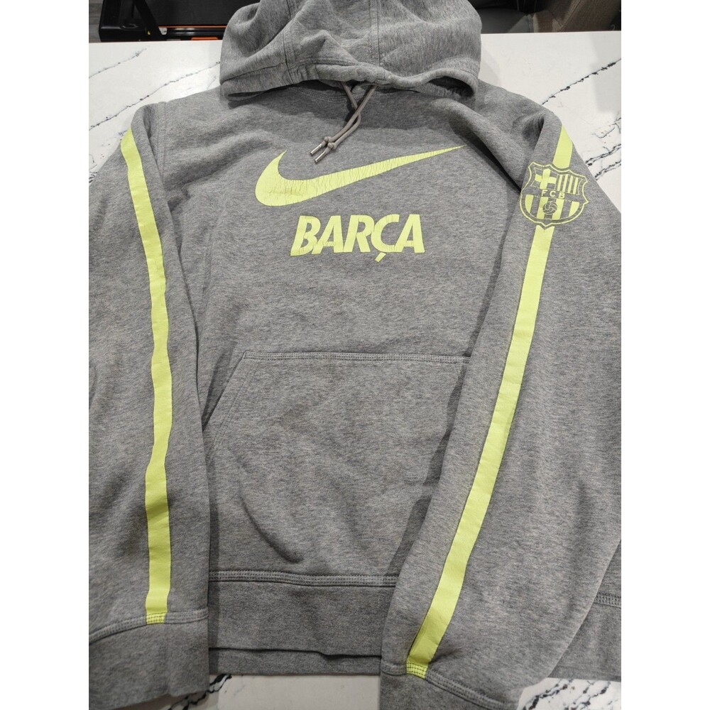 Nike vintage Barcelona hoodie Grey Barca XXL Y2K Big Logo Graphic